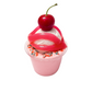 Cherry Dreams thick and glossy cherry-scented slime with clay ice cream topper and cherry charm